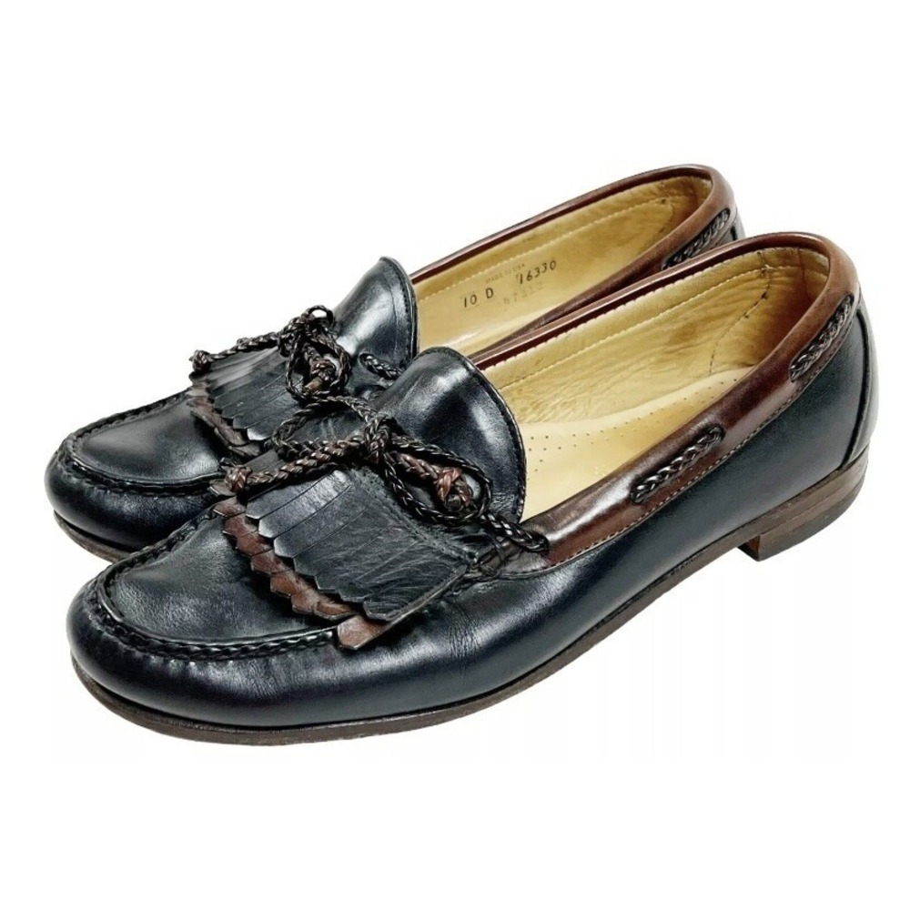 Allen Edmonds Woodstock Kiltie Loafer Two Toned Black Brown Mens Size 10.5